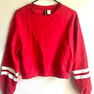 H&M Sweaters | Womenโs Red/White Striped Pullover